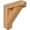 Ekena Millwork Traditional Arts and Crafts Rough Sawn Bracket w/ Offset Brace, Western Red Cedar, 6"W x 20"D x 20"H BKT0604X20X20TRA03RWR - alternate 1